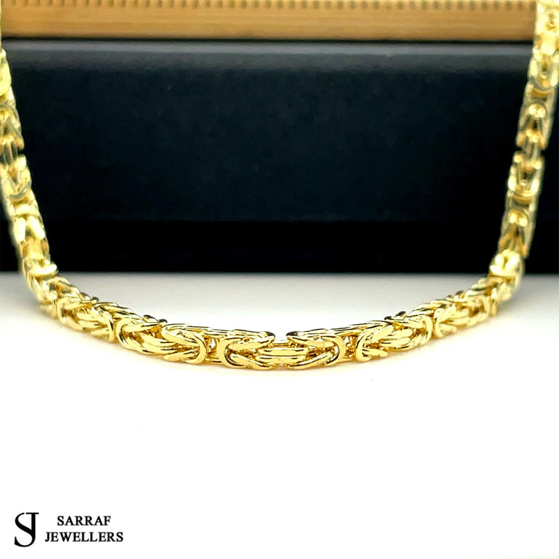 14ct Gold 2mm Byzantine Chain Bracelet Mens & Womens 18 20 22 24 26 Inch Lengths - Sarraf Jewellers