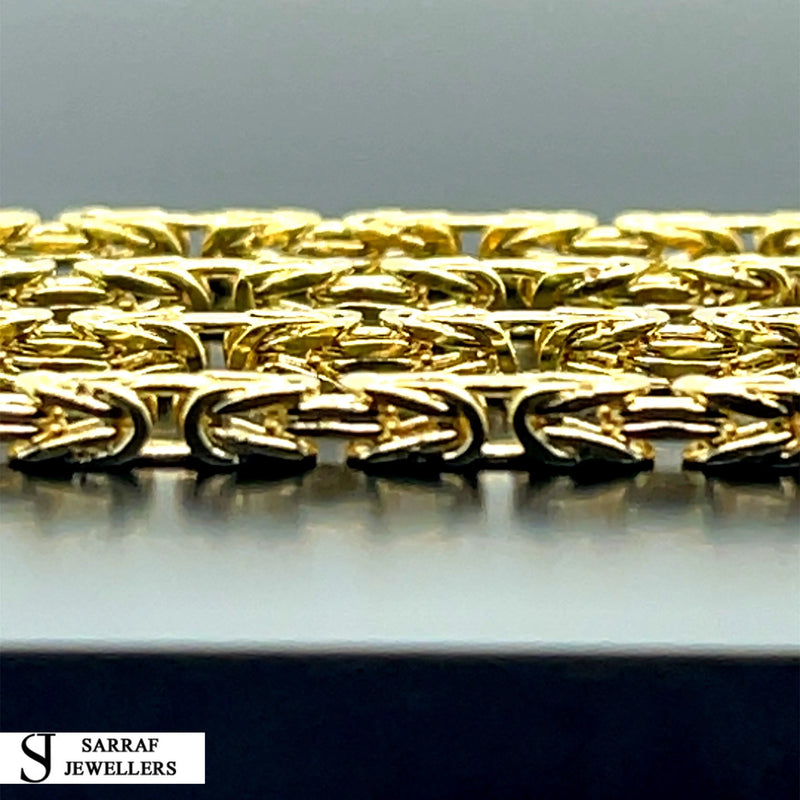 14ct Gold 2mm Byzantine Chain Bracelet Mens & Womens 18 20 22 24 26 Inch Lengths - Sarraf Jewellers