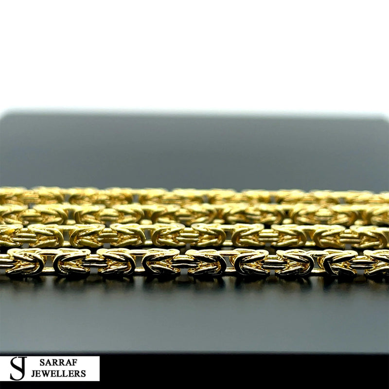 14ct Gold 2mm Byzantine Chain Bracelet Mens & Womens 18 20 22 24 26 Inch Lengths - Sarraf Jewellers