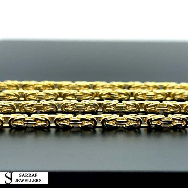 14ct Gold 2mm Byzantine Chain Bracelet Mens & Womens 18 20 22 24 26 Inch Lengths - Sarraf Jewellers