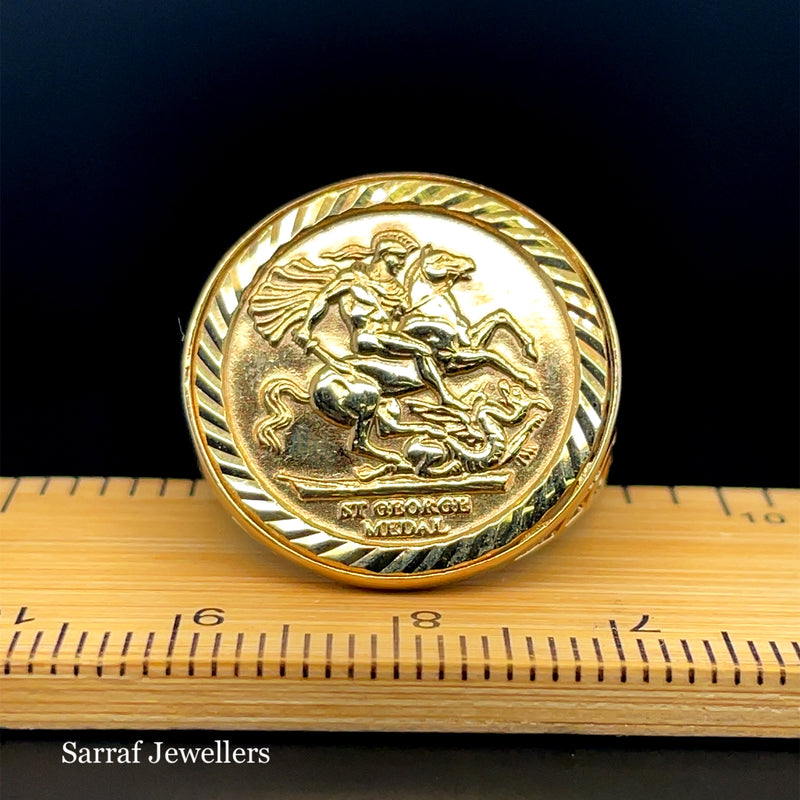 SOVEREIGN RING 375 9ct 9K YELLOW GOLD CLASSIC St George Dragon Slayer ALL SIZES