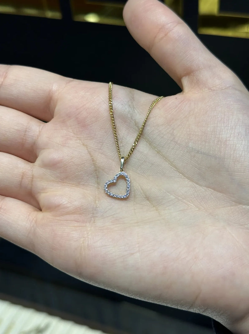 9ct Yellow Gold Heart Pendant, Gold Heart Pendant Charm For Gifts, Gift For Mum, Gifts For Ladies