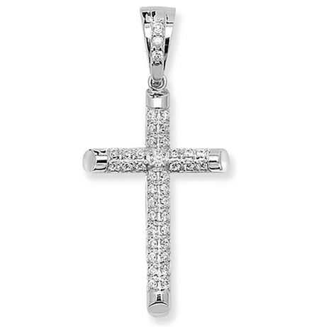 925 Sterling Silver Cross Simulated Diamond CZ Design UK Hallmarked | Shop Online Sarraf Jewellers UK - Sarraf Jewellers