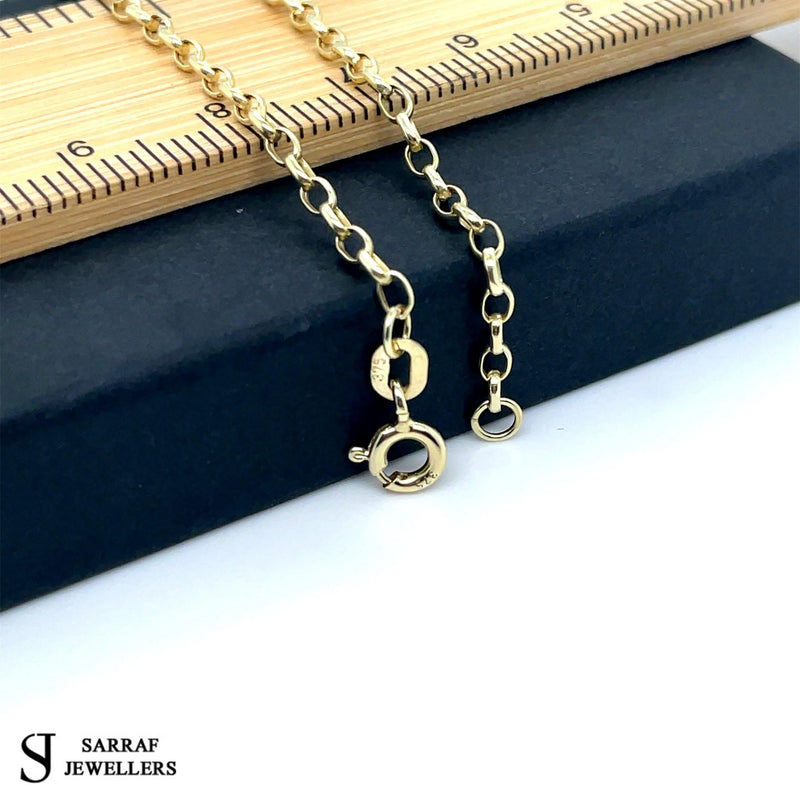 9ct Gold Belcher Chain Diamond Cut Hollow Necklace | Sarraf Jewellers UK - Sarraf Jewellers