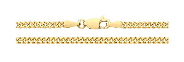 9ct Gold Close Curb Link Chain Semi Solid Necklace | Shop Online Sarraf Jewellers UK - Sarraf Jewellers