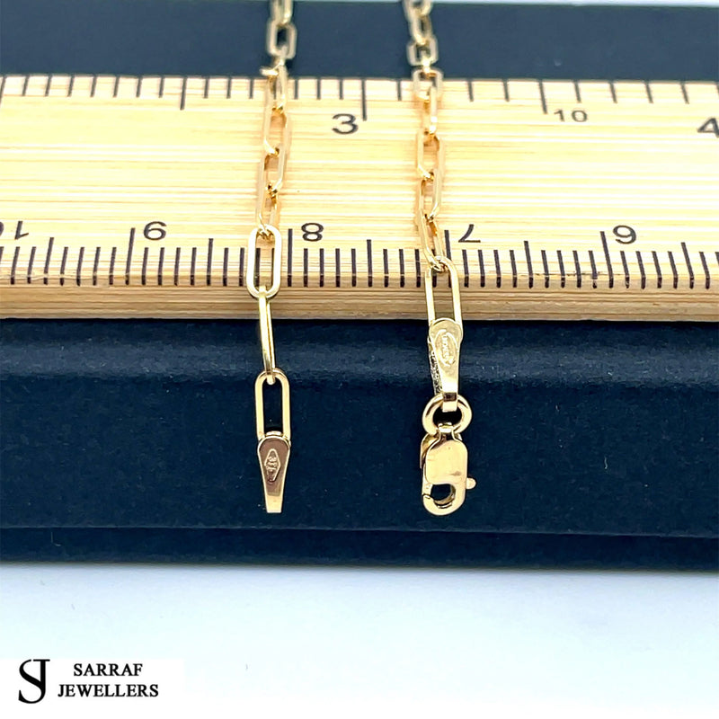 9ct Gold Paperclip Necklaces | Shop Online Sarraf Jewellers UK - Sarraf Jewellers