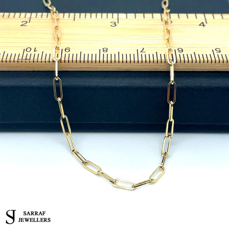 9ct Gold Paperclip Necklaces | Shop Online Sarraf Jewellers UK - Sarraf Jewellers