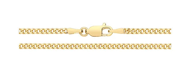 9ct Gold Semi Solid Close Curb Link Necklace | Shop Online Sarraf Jewellers UK - Sarraf Jewellers