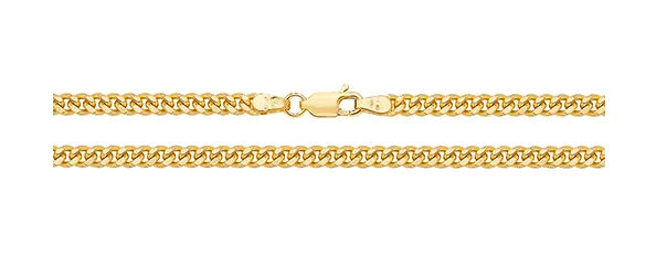 9ct Gold Semi-Solid Close Curb Necklace | Shop Online Sarraf Jewellers UK - Sarraf Jewellers