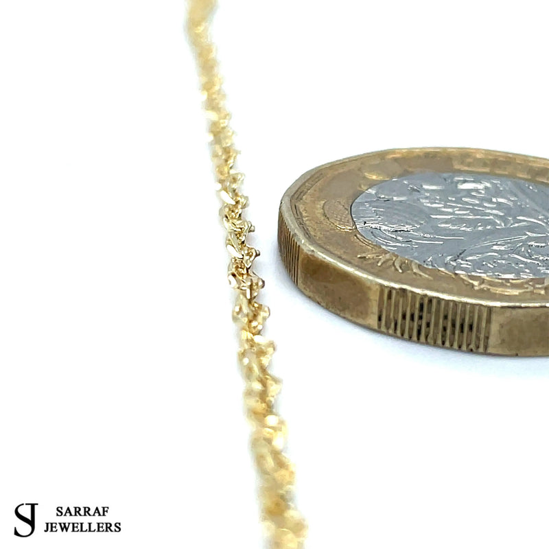 9ct Yellow & White Gold Singapore Chain | Shop Online Sarraf Jewellers UK - Sarraf Jewellers