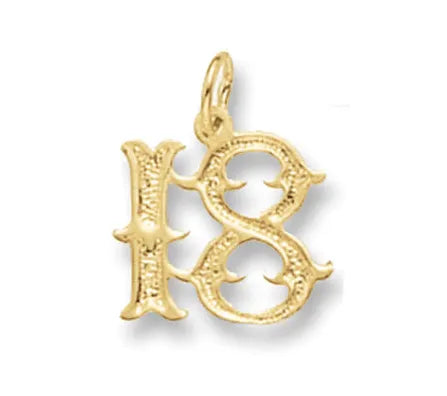 9ct Yellow Gold 18th - 21th Birthday Old English Plain Pendant UK Hallmarked | Shop Online Sarraf Jewellers UK - Sarraf Jewellers