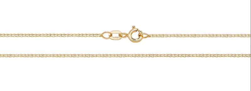 9ct Yellow Gold Box Chain Necklace | Shop Online Sarraf Jewellers UK - Sarraf Jewellers