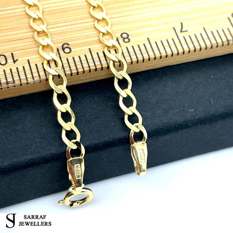 9ct Yellow Gold Curb Bracelet For Women | Sarraf Jewellers UK - Sarraf Jewellers