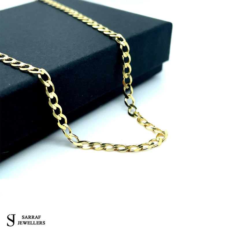 9ct Yellow Gold Curb Bracelet For Women | Sarraf Jewellers UK - Sarraf Jewellers