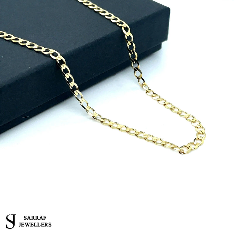 9ct Yellow Gold Curb Bracelet For Women | Sarraf Jewellers UK - Sarraf Jewellers