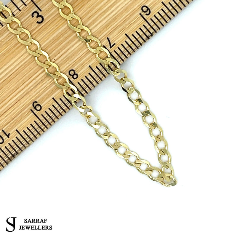 9ct Yellow Gold Curb Bracelet For Women | Sarraf Jewellers UK - Sarraf Jewellers