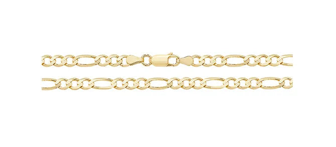 9ct Yellow Gold Figaro Bracelets | Shop Online Sarraf Jewellers UK - Sarraf Jewellers