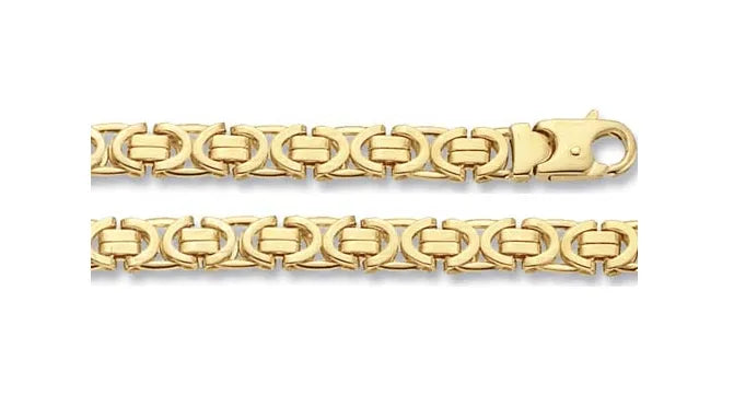 9ct Yellow Gold Flat Byzantine Bracelet | Shop Online Sarraf Jewellers UK - Sarraf Jewellers