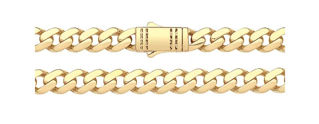 9ct Yellow Gold Heavy Cuban Chain | Shop Online Sarraf Jewellers UK - Sarraf Jewellers