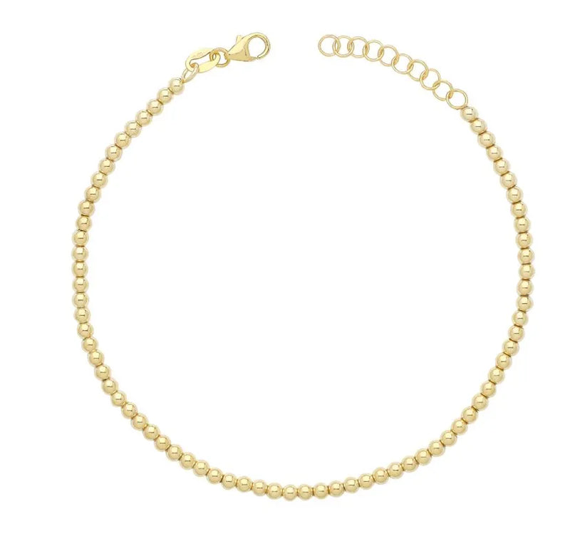 9ct Yellow Gold LADIES Full Beaded Necklet & Bracelet Set 17" & 7" Brand New - Sarraf Jewellers