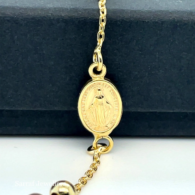 9ct Yellow Gold LADIES Rosary Necklet 16 Inches 3.9GR 375 Brand New - Sarraf Jewellers