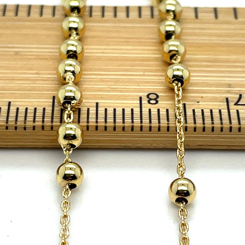 9ct Yellow Gold LADIES Rosary Necklet 16 Inches 3.9GR 375 Brand New - Sarraf Jewellers