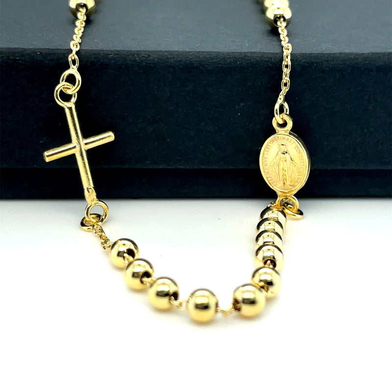 9ct Yellow Gold LADIES Rosary Necklet 16 Inches 3.9GR 375 Brand New - Sarraf Jewellers