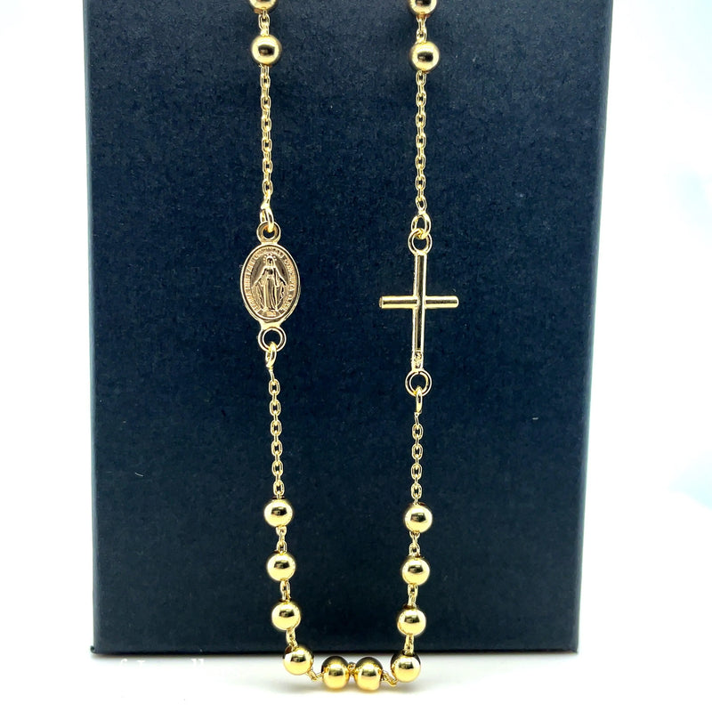 9ct Yellow Gold LADIES Rosary Necklet 16 Inches 3.9GR 375 Brand New - Sarraf Jewellers