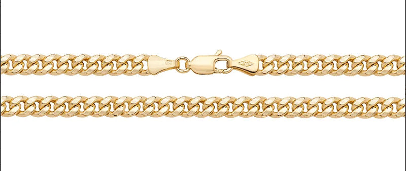 9ct Yellow Gold Miami Cuban Chain | Shop Online Sarraf Jewellers UK - Sarraf Jewellers