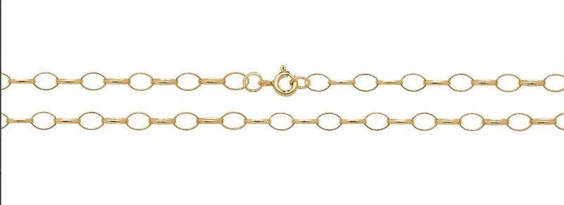 9ct Yellow Gold Oval Link Belcher Chain | Shop Online Sarraf Jewellers UK - Sarraf Jewellers