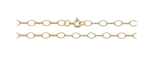 9ct Yellow Gold Oval Link Belcher Chain | Shop Online Sarraf Jewellers UK - Sarraf Jewellers