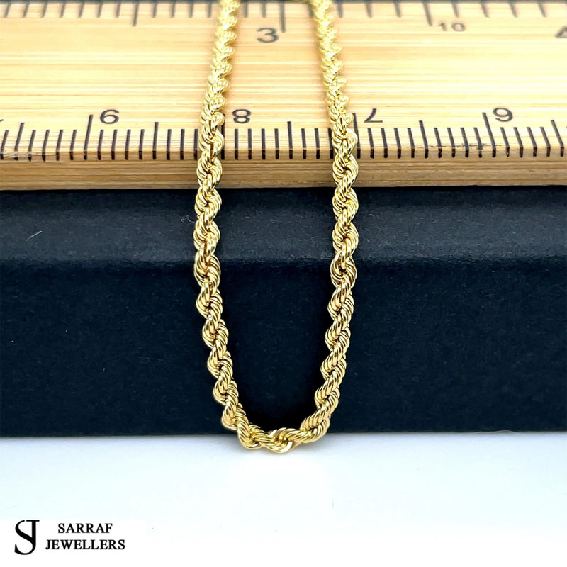 9ct Yellow Gold Rope Bracelet | Shop Online Sarraf Jewellers UK - Sarraf Jewellers