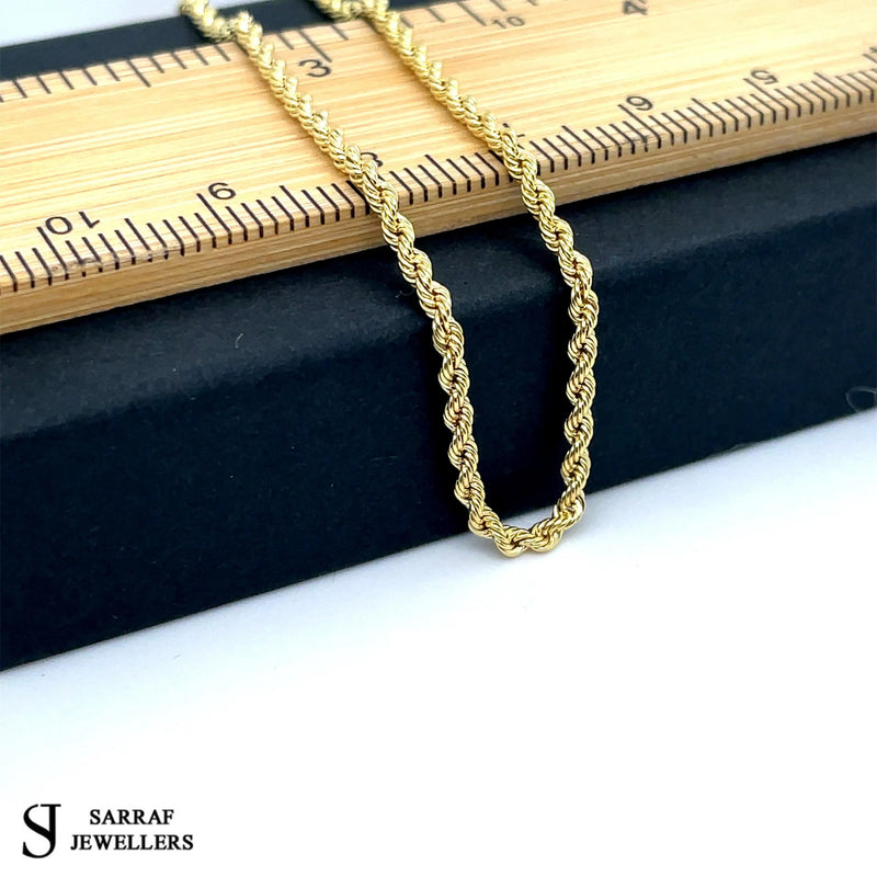 9ct Yellow Gold Rope Bracelet | Shop Online Sarraf Jewellers UK - Sarraf Jewellers