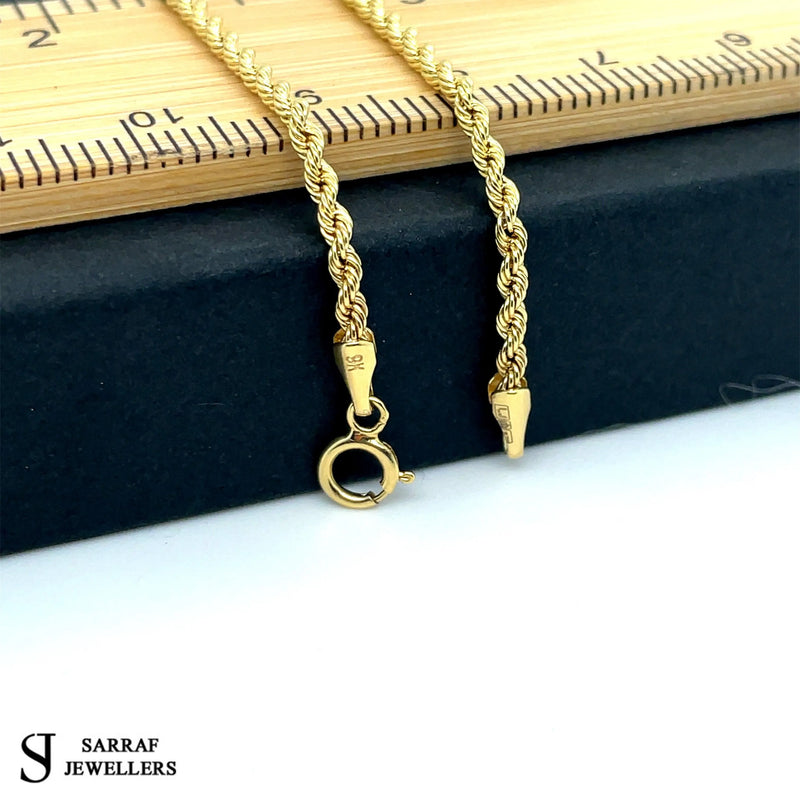 9ct Yellow Gold Rope Bracelet | Shop Online Sarraf Jewellers UK - Sarraf Jewellers