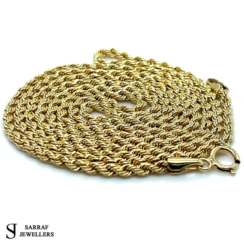 9ct Yellow Gold Rope Bracelet | Shop Online Sarraf Jewellers UK - Sarraf Jewellers