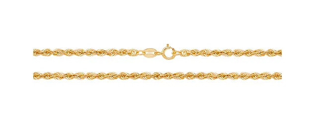 9ct Yellow Gold Rope Chain Necklace | Shop Online Sarraf Jewellers - Sarraf Jewellers