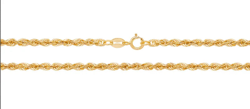 9ct Yellow Gold Rope Chain Necklace | Shop Online Sarraf Jewellers - Sarraf Jewellers