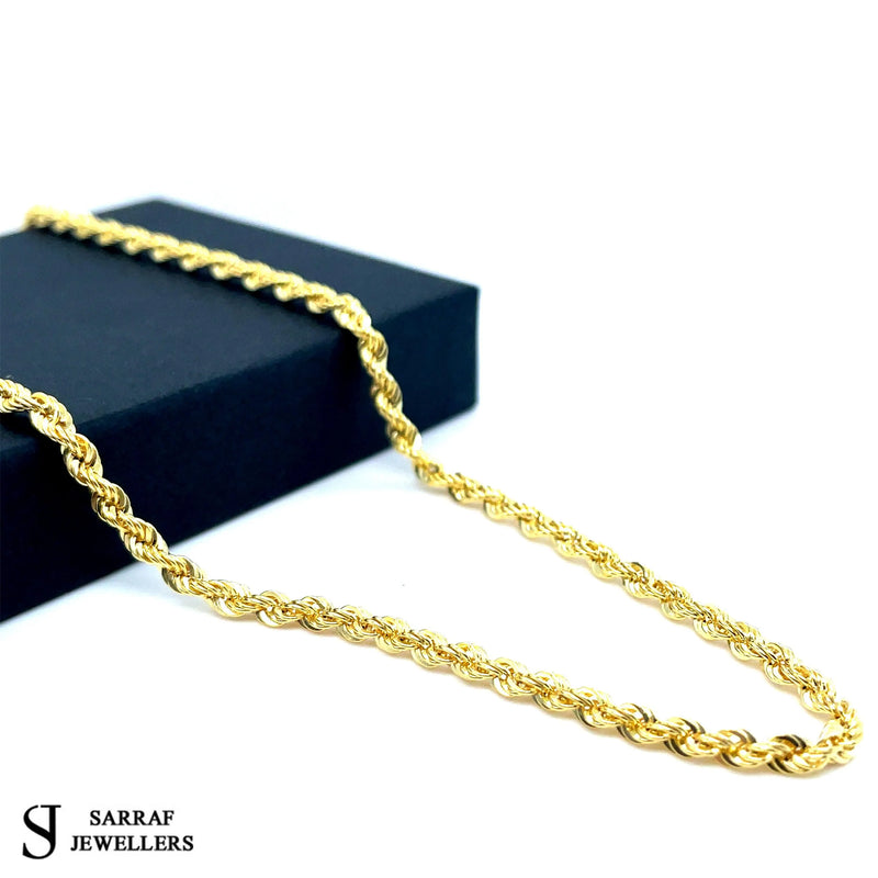 9ct Yellow Gold Rope Chain Necklace | Shop Online Sarraf Jewellers - Sarraf Jewellers