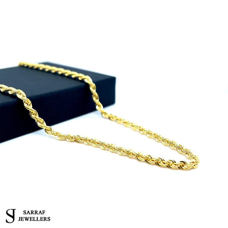 9ct Yellow Gold Rope Chain Necklace | Shop Online Sarraf Jewellers - Sarraf Jewellers