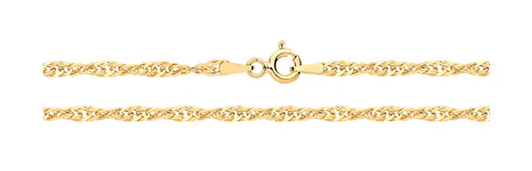 9ct Yellow Gold Singapore Chain 2mm | Shop Online Sarraf Jewellers UK - Sarraf Jewellers