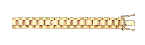 9ct Yellow Gold Watch Strap Bracelet For Mens | Shop Online Sarraf Jewellers UK - Sarraf Jewellers