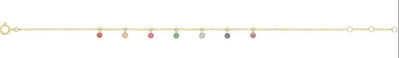 9ct Yellow Gold RAINBOW CZ DROP Necklet & Bracelet Set 16"+ 2" & 7.25" Brand New