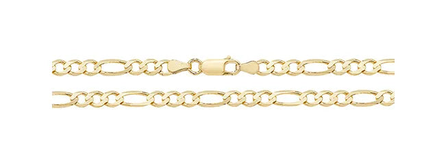 Figaro Chain Necklace 9ct Yellow Gold | Shop Online Sarraf Jewellers - Sarraf Jewellers