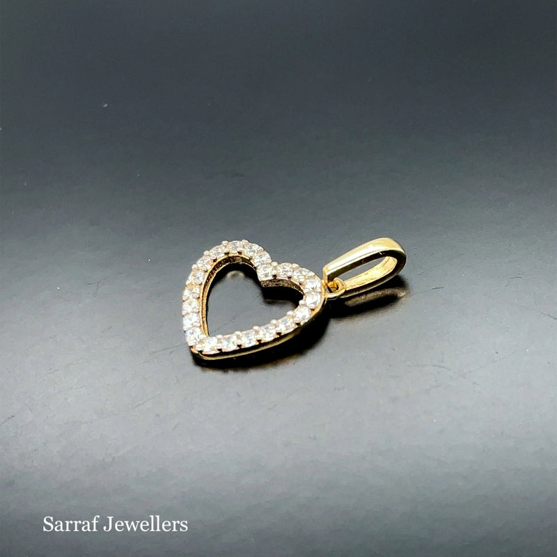 9ct Yellow Gold Heart Pendant, Gold Heart Pendant Charm For Gifts, Gift For Mum, Gifts For Ladies