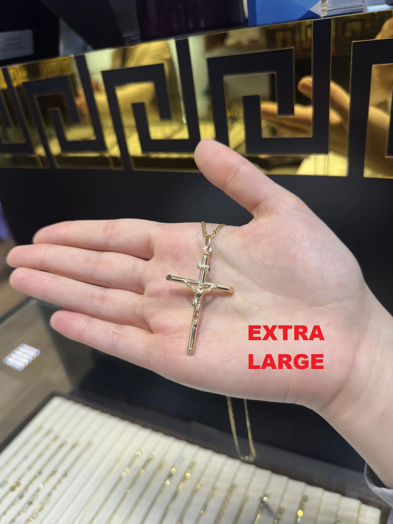 Crucifix Gold Cross, 9k Gold Pendant Cross For Men, Cross For Women, Cross Pendant, Genuine Cross Pendant