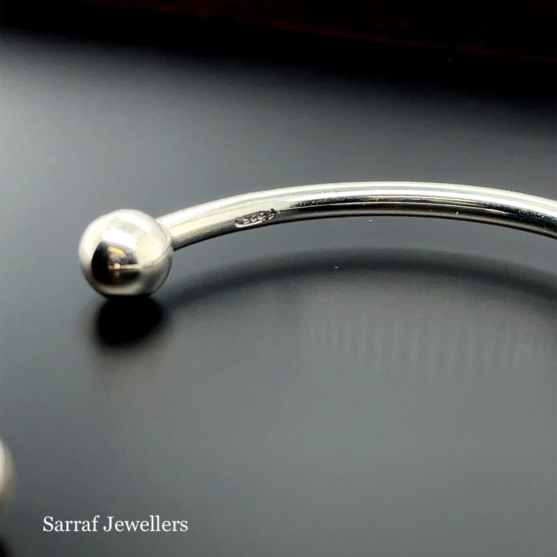 Silver Baby ID Torc Bangle Plain Design Free Engraving | Shop Online Sarraf Jewellers UK