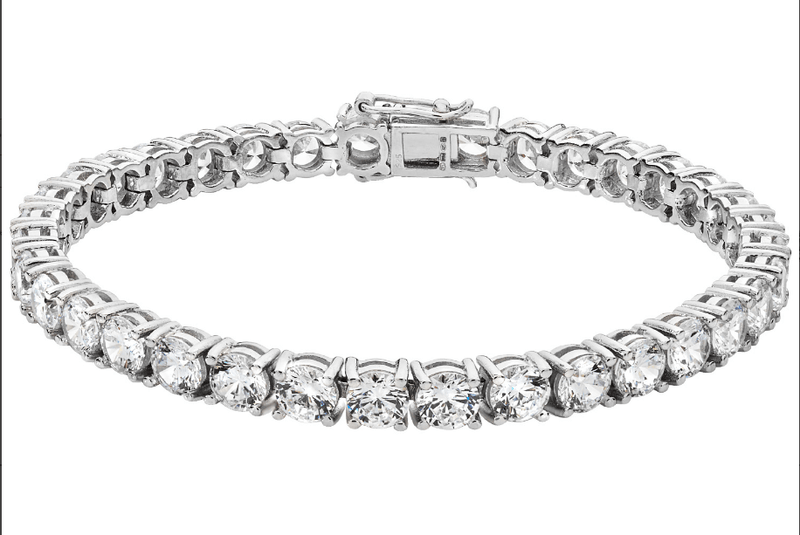 Silver Ladies Simulated Diamond CZ Design Bracelet | Shop Online Sarraf Jewellers UK - Sarraf Jewellers