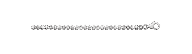 Silver Simulated Diamond CZ Solitaire Design Ladies Bracelet | Shop Online Sarraf Jewellers UK - Sarraf Jewellers