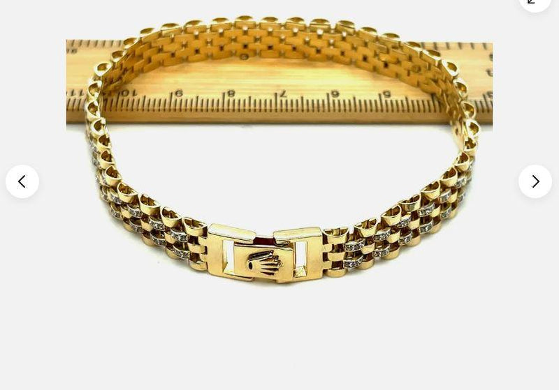 14ct Yellow Gold WRIST WATCH STRAP LINK BRACELET Genuine 14K Stamp Hallmark 8.5"