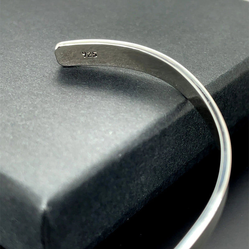 Silver Flat Plain Design Cuff Bangle | Shop Online Sarraf Jewellers UK